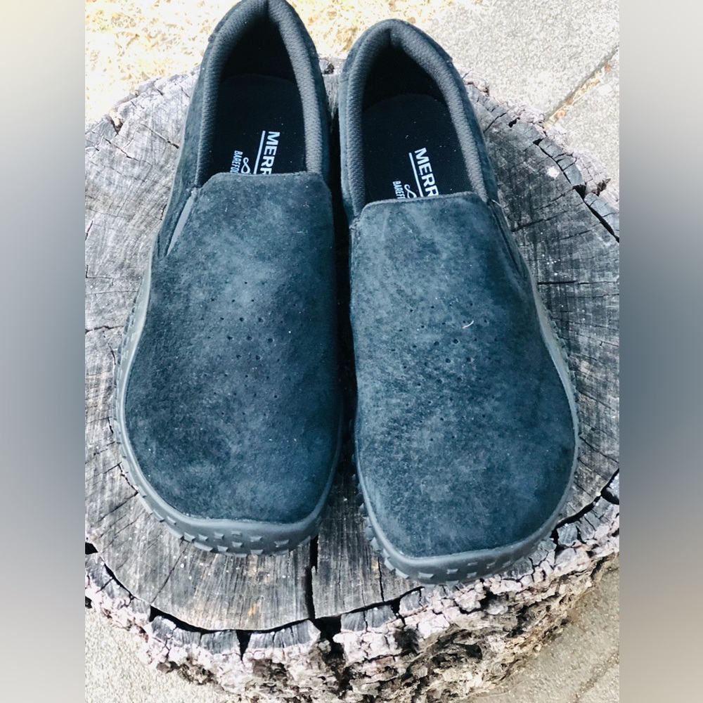 Merrell Wrapt Slip-On Hiking Waterproof Suede Shoes in Black NWOT